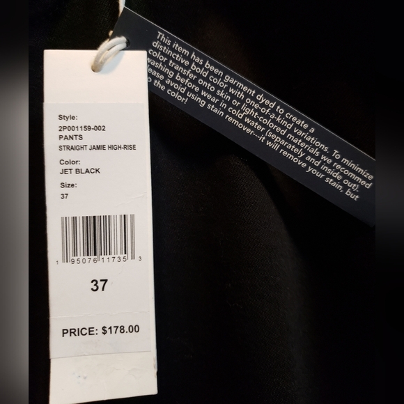 Vineyard Vines NWT Stretch Black Denim Jeans, Size 37 (22-24) - Picture 3 of 5